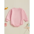 thumbnail image 4 of aturustex Baby Easter Costume for Infant Girl Birthday Romper 0 3M 6M 12M 18M Newborn Long Sleeve Sweatshirts Bodysuit Round Neck Jumpsuits Bunny Lettse Cute Casual Daily Spring Fall Outfits, 4 of 8