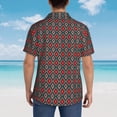 thumbnail image 4 of Fuzoiu Red And Orange On Blue Teal Print Hawaiian Shirt for Men, Summer Beach Casual Short Sleeve Button Down Shirts, Men’s Beach Summer Shirts with Pocket,Small, 4 of 7