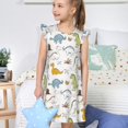 thumbnail image 4 of Fotbe Dinosaur Vestido de Dormir para Niñas de 3 a 10 Años, Mangas Cortas, Estilo Princesa, Pijama Camisón con Mangas Voladas-Large, 4 of 6