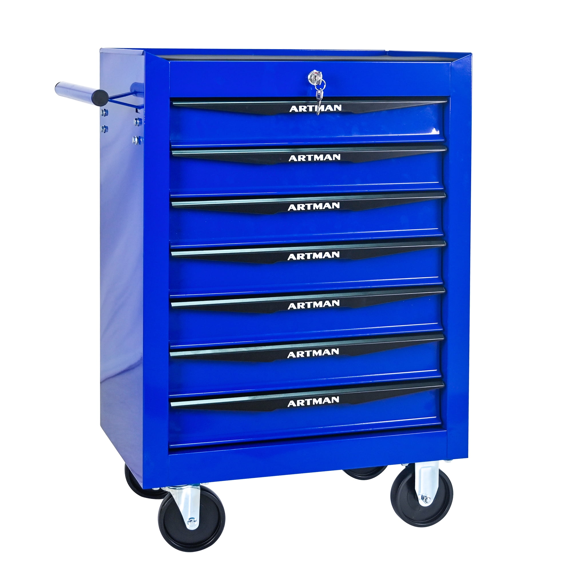 ARTMAN 20" 7 Drawers Rolling Steel Storage Tool Chest with Wheels, Heavy Duty Industrial Service Cart Storage Organizer with Locking System for Workshop Garage Repair Shop