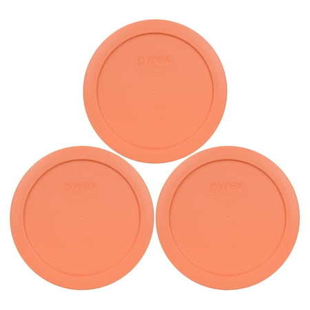 Antique Pyrex Pyrex Replacement Lid 7201-PC Bahama Sunset Light Orange Cover (3-Pack) for Pyrex 7201 4-Cup Bowl (Sold Separately) ()