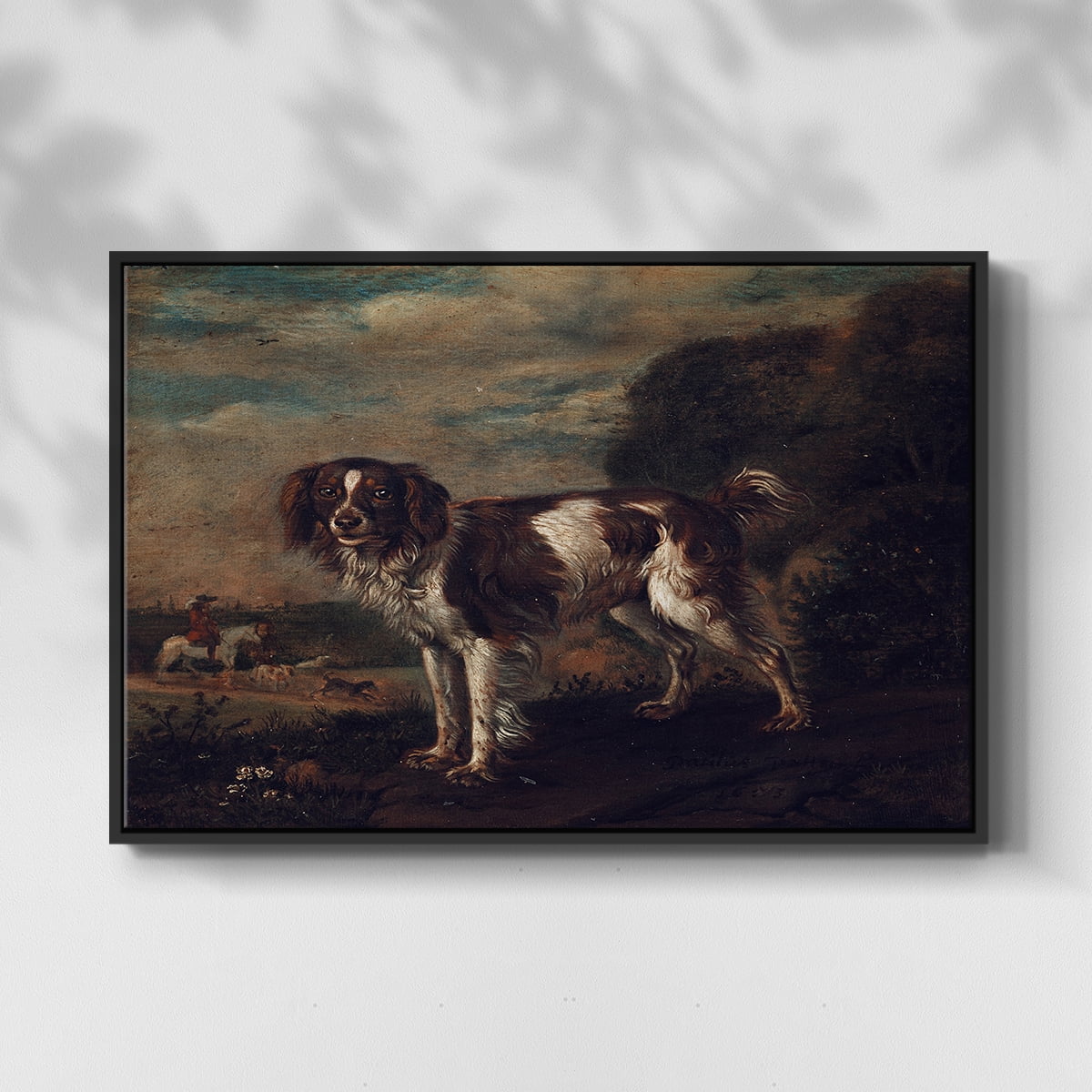 Vintage Animal Print-VIII By Wexford Home Framed in Black Wood Gallery Wrapped Canvas 25 in. x 37 in.