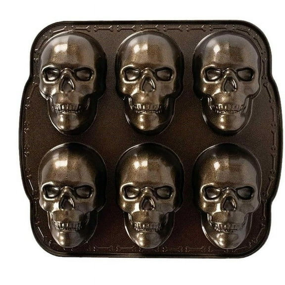 Wadada 3D Skull Silicone Molds, 8 Cavity Skull Themed Baking Mould Tray DIY Baking Tool, for Chocolate Cake Dessert Candy Mousse Pastry Handmade Soap Cupcake Topper (1PCS)