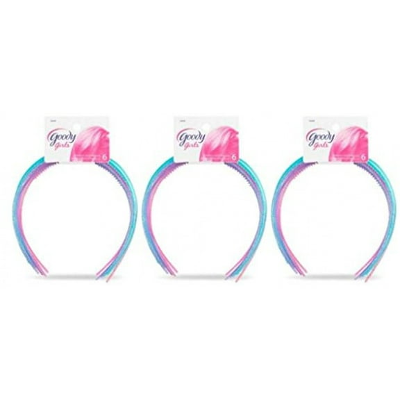 Goody Girls Glitter Filled Headbands, 6 Count (Pack of 3)