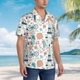 thumbnail image 3 of Fuzoiu Eiffel Tower Print Hawaiian Shirt for Men, Summer Beach Casual Short Sleeve Button Down Shirts, Men’s Beach Summer Shirts with Pocket,Small, 3 of 7