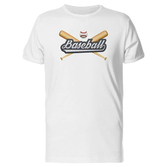 Cool Baseball Crossed Bat T-Shirt Men -Image by Shutterstock, Male Large