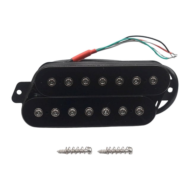 Fiocias Guitar Pickup 7 String Electric Guitar Humbucker Pickup Double Coil Prewired Circuit Pickup Accessory Pp Material Suitable for Concert Use DIY Customization Black Silver 50mm