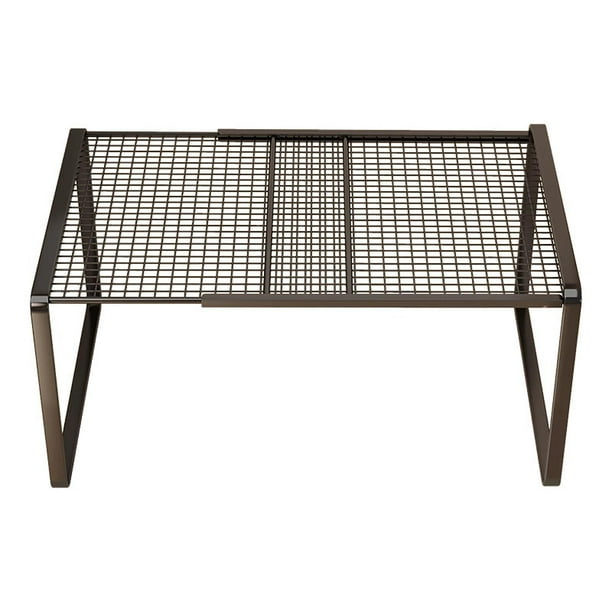 Estante organizador de gabinete de rejilla de alambre expandible, ahorrador de espacio, estante expandible resistente Negro M