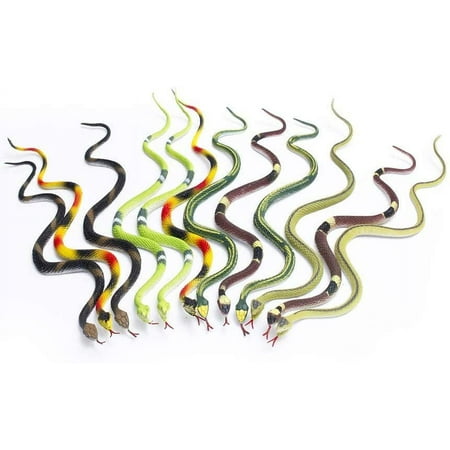 HEJULIK 6Pcs Realistic Rubber Snakes - 11Inch Flexible Prank Props, Party Favors, Halloween Décor, Garden Protection - Hilarious Fun for Kids & Adults, Assorted Styles