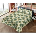 thumbnail image 4 of Ambesonne Monstera Leaves Fitted & Flat Sheet with Shams 4 Pcs Set, Tropical Leafy Art, King, Fawn Hunter Green, 4 of 5