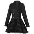 thumbnail image 3 of FEIFLY Womens Dress Tuxedo Women Lapel Irregular Hem Retro Long Tops Women Solid Color Festival Clothing, 3 of 8