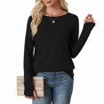 thumbnail image 4 of Ronuti Long Sleeve Shirts for Women Tunic Tops Thumb Hole Oversized Tshirts Fall Outfits, 4 of 8