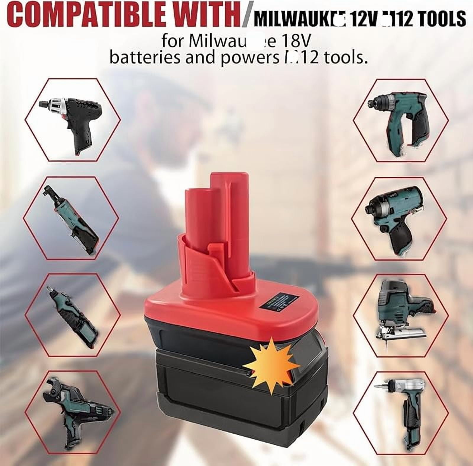Battery Adapter for Mil*wau*kee 12V, for De*Walt 20V & for Mil*wau*kee M18 18V Li-on Battery Convert to for Mil*wau*kee M12 12V Battery, for Mil*wau*kee M12 12V Power Tool