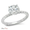 thumbnail image 6 of 2 ct Brilliant Round Cut Genuine Cultured Diamond VS1-VS2 I-J 14K White Gold Solitaire Promise Wedding Statement Engagement Designer Ring size 3.5, 6 of 7
