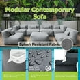 thumbnail image 5 of 7 Pieces Outdoor Furniture Set with Bean Bag Chairs 6-Seat Olefin Patio Conversation Set with Thickened Cushions (Dark Gray), 5 of 9