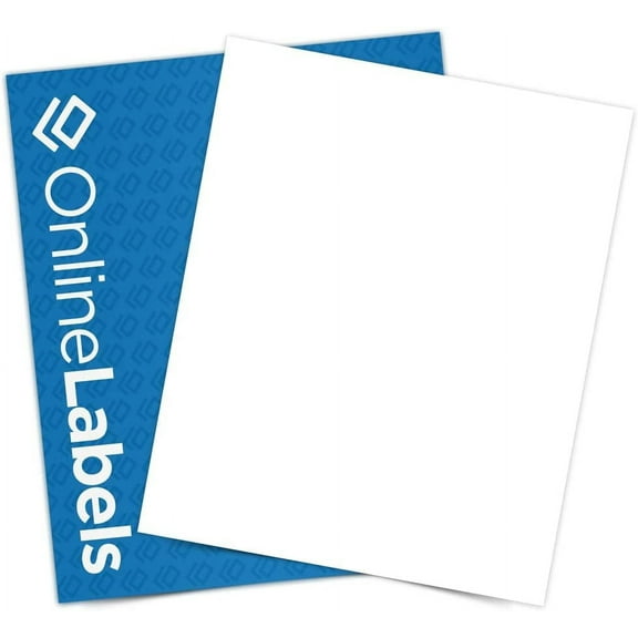 8.5 x 11 Waterproof Vinyl Sticker Paper (Laser Printers Only) - 10 Sheet Pack - Full Sheet Labels - Online Labels