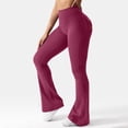thumbnail image 6 of Women's Cargo Pants High Waist Fashion Flared Elastic for Training Wide Leg Yoga Pants with Pockets, 6 of 9