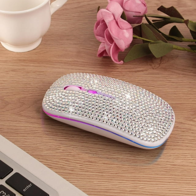 Ratón inalambrico Hugo 5.2 y 2.4G Modo dual Recargable 3 DPI ajustable Portátil con receptor USB para computadora portátil PC plata