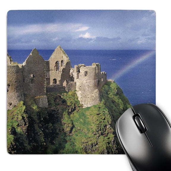 3dRose, Rainbow, Dunluce Castle, Antrim, No. Ireland - EU15 RER0002 - Ric Ergenbright, MousePad