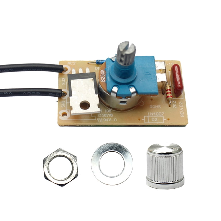 LED Stepless Dimming Rotary Knob Dimmer – 120V/240VAC Brightness Controller For Halogen, LED & Incandescent Lamps, 300W
