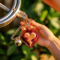 thumbnail image 3 of Hearth & Gear Leather Heart Keychain Handmade Cute For Her, 3 of 4