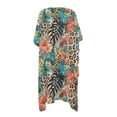 thumbnail image 3 of FKELYI Womens Bikini Cover Up for Summer Open Front Cardigan Beach Cover Ups Leopard Monstera Hibiscus Flower Print Comfy Beach Kimono Beachwear Ladies Cruise Outfits Resort Wear, 3 of 6