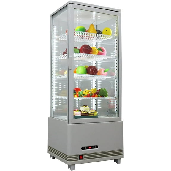 Glass Refrigerated Cake Display Case Cabinet Vertical Defogging Shop Commercial Electricity 110V
