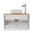 thumbnail image 6 of 32-Inch bathroom vanity,only cabient,Solid wood top, double drawer design, drawer line shape,Soft-Close System,White+Natural, 6 of 9