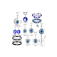 thumbnail image 3 of 11pzs Joyas Mujer Con Collar Y Pulsera Y Aretes De Ojo Turco, 3 of 3