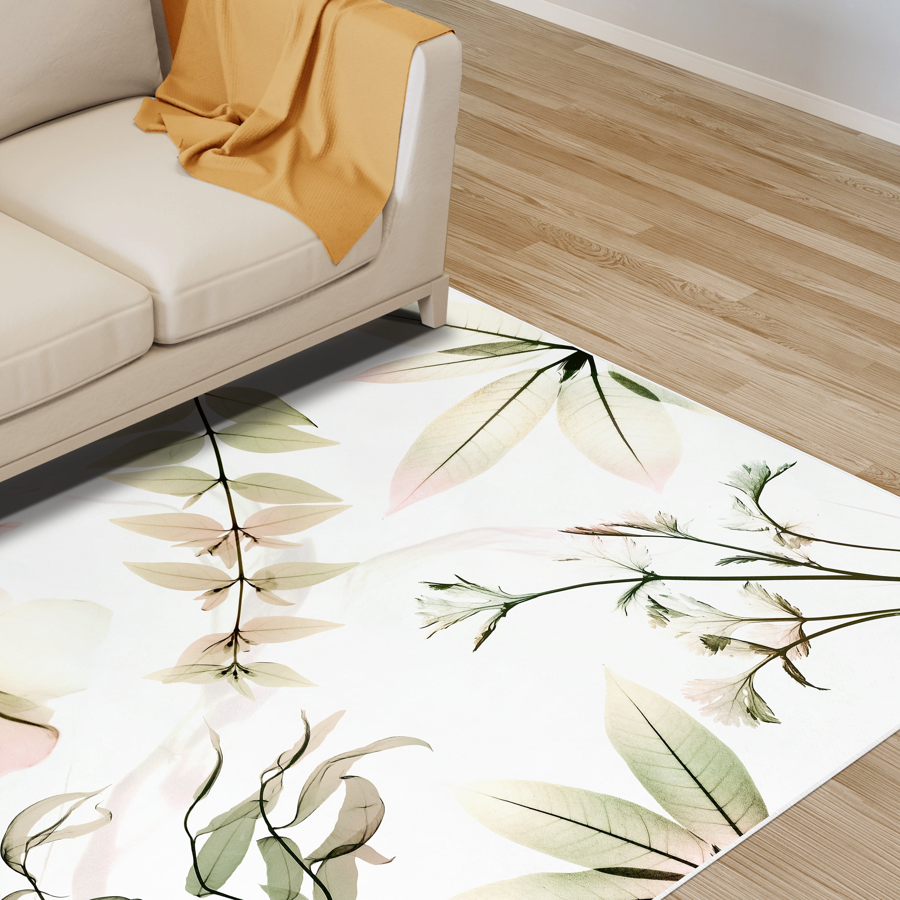 Harmony Of Existence Washable Flowers Art Area Rug size 5'x8', Power-loomed, Heavenly Softness with Non-Slipping Backing