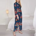 thumbnail image 4 of Junzan Fire Truck 1 Print Womens Pajama Sets,Long Sleeve Button Down For Women Pjs 2 Piece, 4 of 9