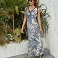 thumbnail image 6 of Oile De Jouy Dress Summer Street Style Bohemia Long Dresses Female Sleeveless Printed Maxi Dress, 6 of 9