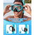 thumbnail image 4 of AEGEND 2 Pack Adult Snorkel Combo, Tempered Glass Mask - Light Blue & Pink, 4 of 7
