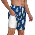thumbnail image 2 of Sigee Beautiful King Penguin Pattern Print Mens Swim Trunks with Compression Liner Quick Dry Swim Stretch Beach Shorts with Pockets,S-3XL, 2 of 7