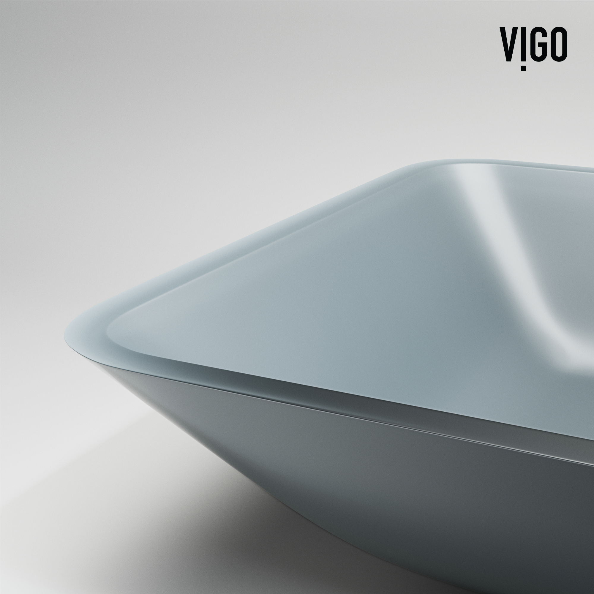 VIGO Matte Shell Sottile Metallic Glass 18 in. L x 13 in. W x 4 in. H Rectangular Vessel Bathroom Sink