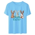 thumbnail image 5 of Liquidation d'Été Staron Hauts pour Femmes Été Pâques Col Rond Manches Courtes T-Shirts Graphiques Tendance Décontractés Blouses Fluides Basiques, 5 of 5