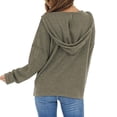 thumbnail image 4 of Baberdicy Cardigan Sweater Ladies Drawstring Hooded Solid Color Zipper Long Sleeve Cardigan Women's Cardigans Green, 4 of 4