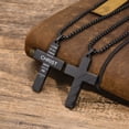 thumbnail image 4 of American Flag Cross Necklace for Men, Inspirational Bible Verse Pendant Patriotic Jewelry, Christian Religious Scriptures Faith Baptism First Communion Gifts, 24 Inches, 4 of 7