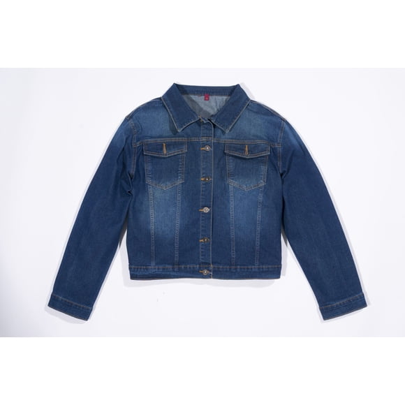 BELIME Chamarra de Mezclilla para Mujer color azul corte Casual Oversize Deslavada Manga Larga