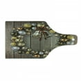 thumbnail image 1 of Christmas Cutting Board, Wreath Style Ornament with Baubles on Rustic Style Background Wooden Board Theme, Decorative Tempered Glass Cutting and Serving Board, in 3 Sizes, by Ambesonne, 1 of 2