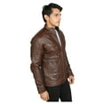 thumbnail image 3 of Luis Leather Mens Crazy Brown Genuine Lambskin Leather Jacket, Motorcycle Biker Jacket For Men, 3 of 5