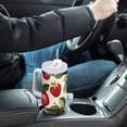 thumbnail image 4 of Yayeee 30oz Stainless Steel Tumbler with Straw and Handle Double-Wall Insulated Travel Water Bottle, Apple Leaves Pattern, 4 of 8