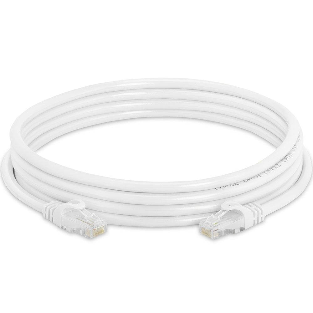 Cmple - 20 Pack Cat6 Ethernet Cable 10 ft Cat 6 Network Cables with RJ45 Connectors 10Gbps Computer LAN Patch Cord Router 550Mhz Cat 6 Wire - White