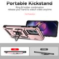 thumbnail image 6 of Motorola Moto G Stylus 5G 2024 Case,Dteck Shockproof Rubber Rugged Case Hybrid Hard Ring Holder Kickstand Slide Camera Lens Protector Cover for Moto G Stylus 5G 2024, Rosegold, 6 of 9