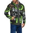 thumbnail image 3 of Hoodies for Men Zip Up Sweashirts Jacket Coat Hoodie, Sword Pierced Skull With Snake, 3 of 5