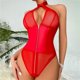 thumbnail image 5 of Gibobby Conjunto Lencería Tanga Y Bralette Conjunto de ropa interior de encaje para mujer, conjunto de ropa interior y ropa interior de encaje con correa(Rojo, CH), 5 of 5