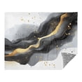 thumbnail image 2 of 70x55 Inches Glow in The Dark Blanket Cozy Throw Camping Blankets for Home and Outdoor Use Black and Gold Shapes, 2 of 8