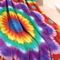 thumbnail image 3 of Colorful Rainbow Tie Dye Spiral Pattern Blanket,Comfortable Soft Flannel Throw Blanket,All Season,Warm Lightweight Blankets for Sofa Bed Couch Living Room Chair,30"x40", 3 of 4