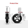 thumbnail image 2 of 8 Inch Scaffolding Wheels Set of 4 Heavy Duty Caster Wheels 360 Degree Rotation Rubber Casters Dual Locking Brake 400LBS Capacity Per Set (8 Inch×4 Pcs), 2 of 6