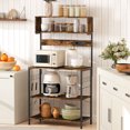 thumbnail image 2 of HOMCOM Baker's Rack with Power Outlet, USB Charger, Microwave Stand, Brown, 2 of 10